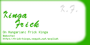 kinga frick business card